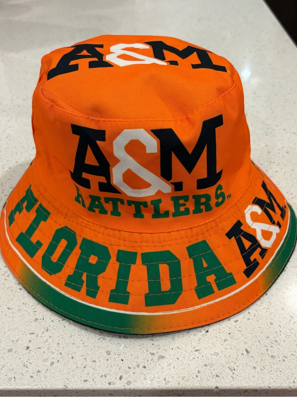 FAMU Florida A&M Rattlers Bucket Hat Orange Green HBCU One Size Brand New NWOT